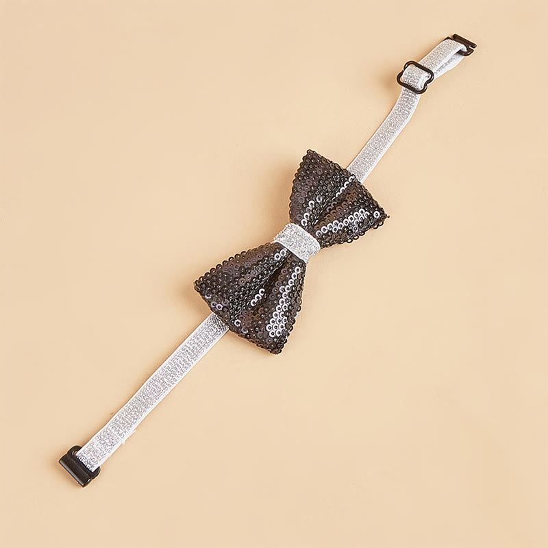 Sparkle Sequin Adjustable Collar Pet Bow Tie