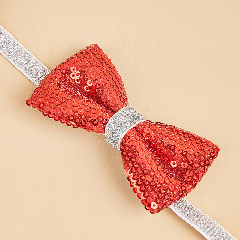 Sparkle Sequin Adjustable Collar Pet Bow Tie