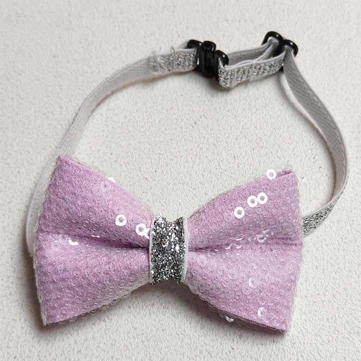 Sparkle Sequin Adjustable Collar Pet Bow Tie