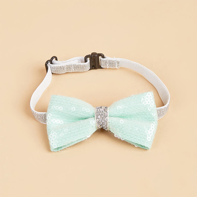 Sparkle Sequin Adjustable Collar Pet Bow Tie