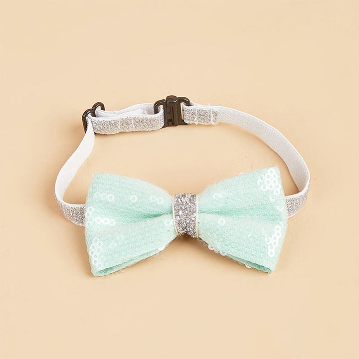 Sparkle Sequin Adjustable Collar Pet Bow Tie
