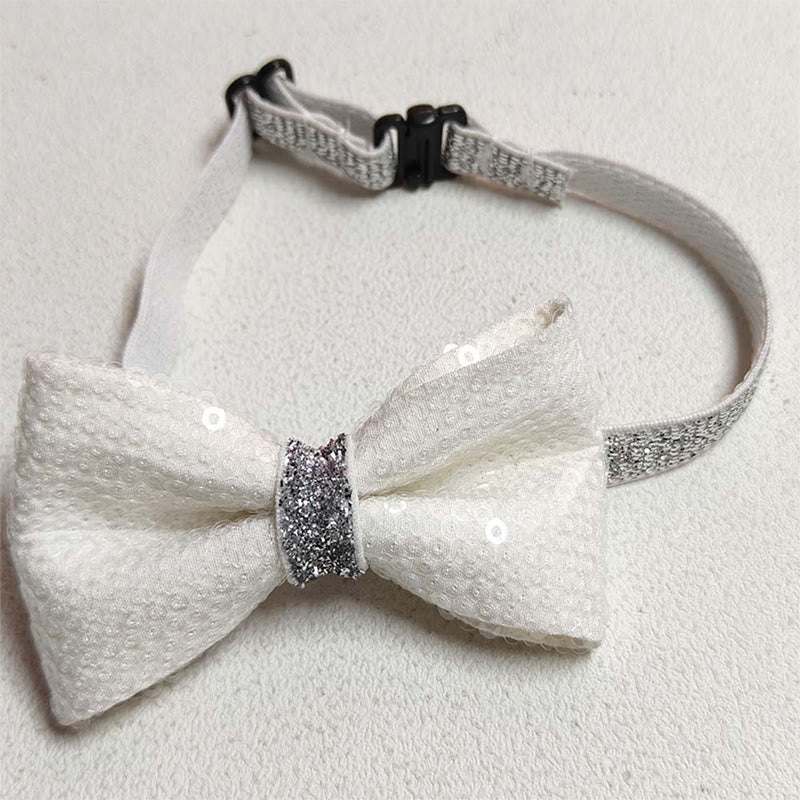Sparkle Sequin Adjustable Collar Pet Bow Tie