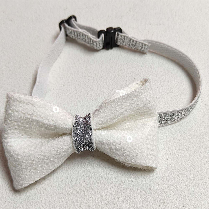 Sparkle Sequin Adjustable Collar Pet Bow Tie