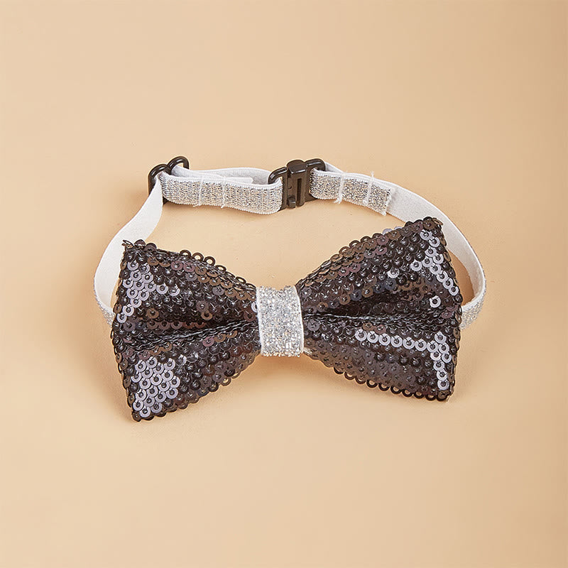 Sparkle Sequin Adjustable Collar Pet Bow Tie