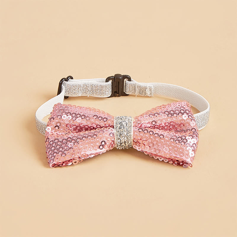 Sparkle Sequin Adjustable Collar Pet Bow Tie