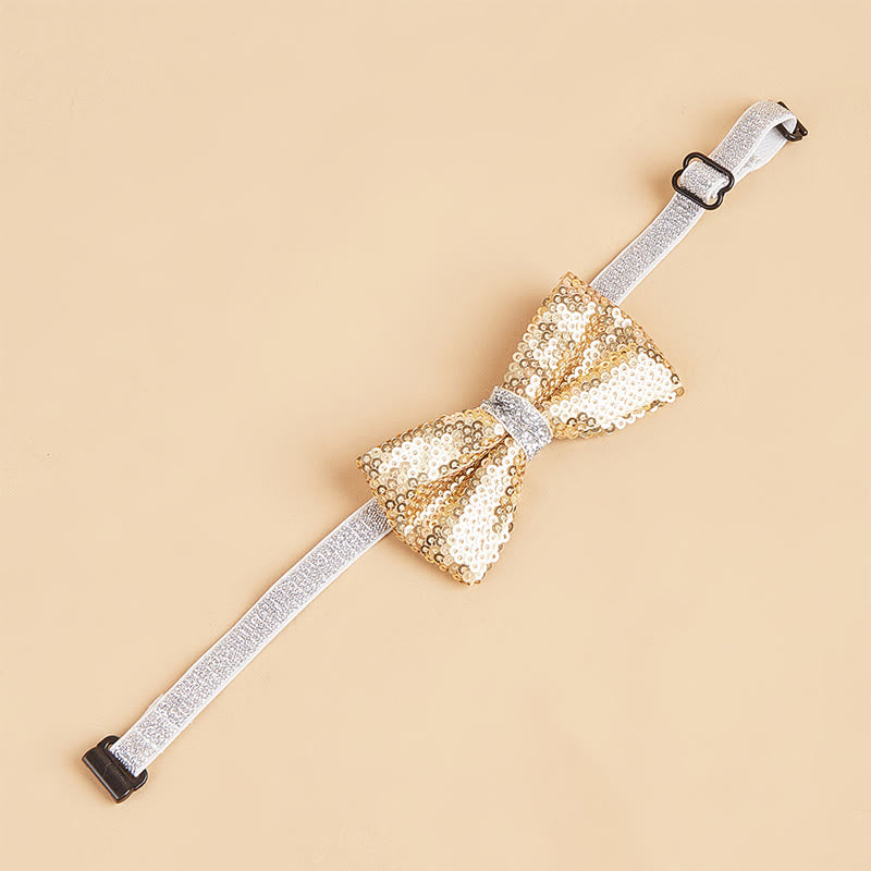 Sparkle Sequin Adjustable Collar Pet Bow Tie
