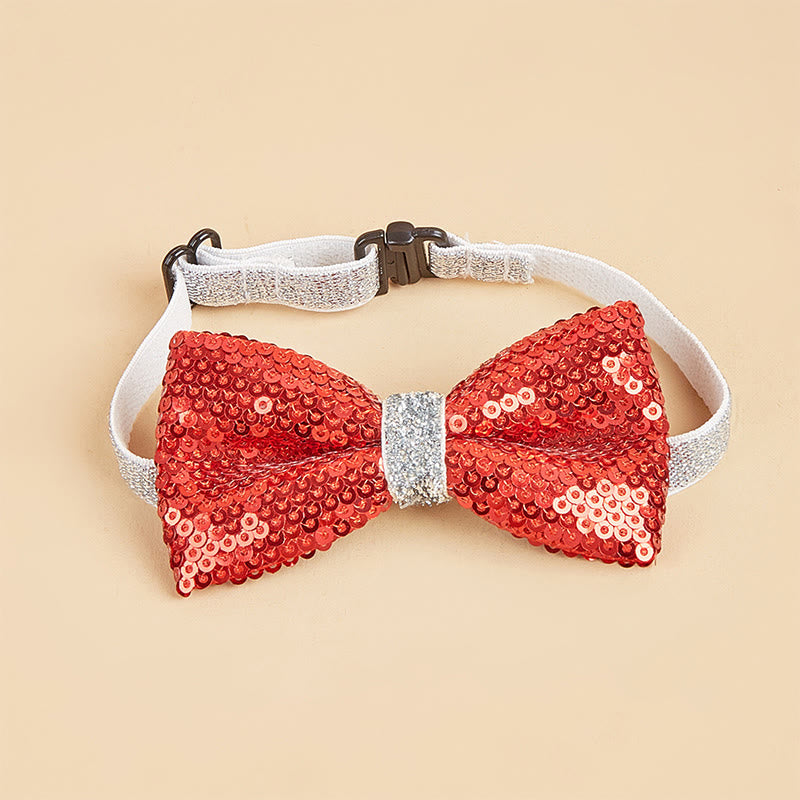 Sparkle Sequin Adjustable Collar Pet Bow Tie