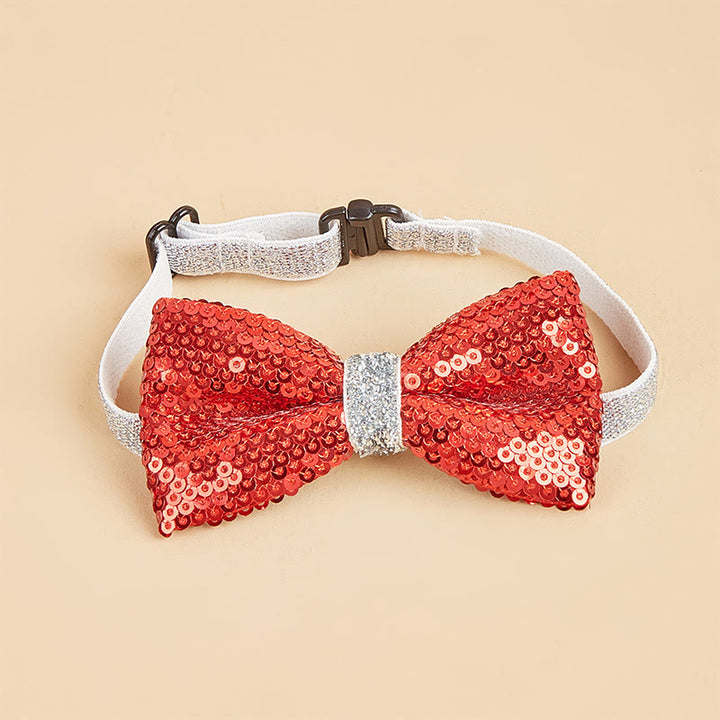 Sparkle Sequin Adjustable Collar Pet Bow Tie