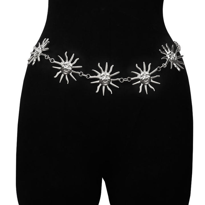 Women's Moon And Star Chain Belt Metal Waist Chain