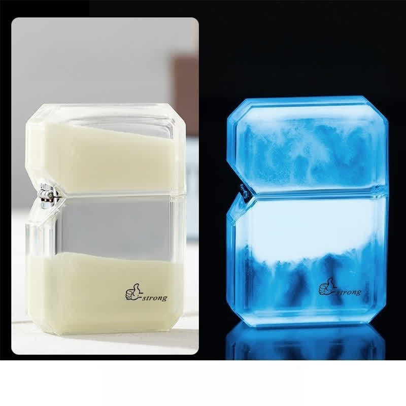 Cool Fluorescent Color Quicksand Refillable Butane Lighter