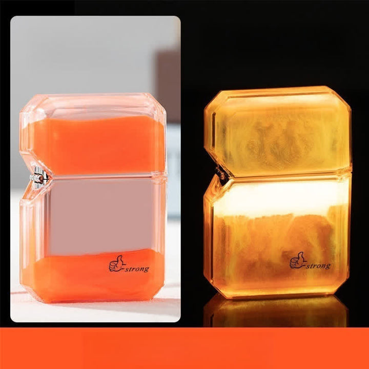 Cool Fluorescent Color Quicksand Refillable Butane Lighter