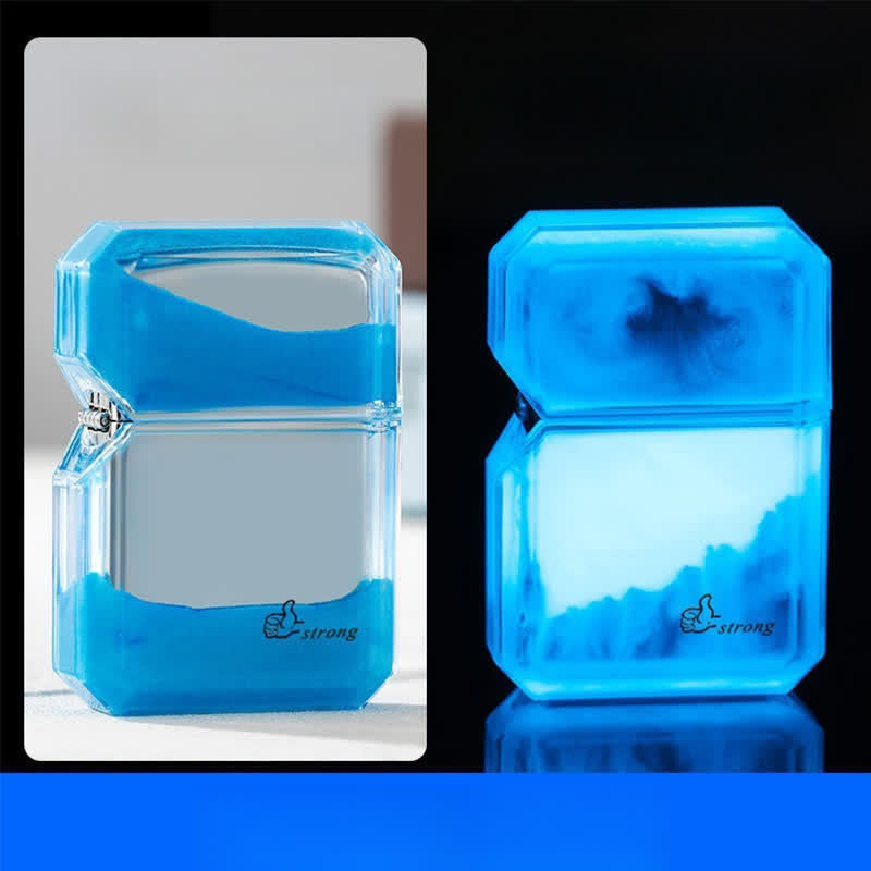 Cool Fluorescent Color Quicksand Refillable Butane Lighter