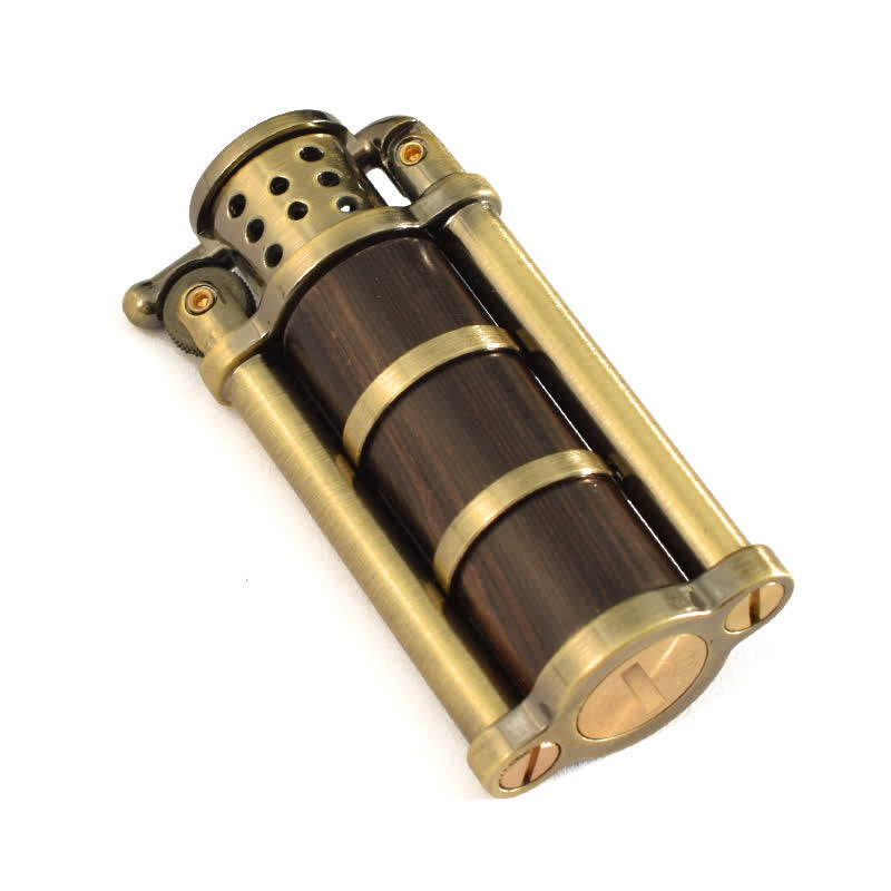 Antique Style Wooden Shell Refillable Kerosene Lighter