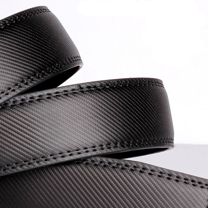 Men's Business Sliding Ratchet Geniune Leather Belt