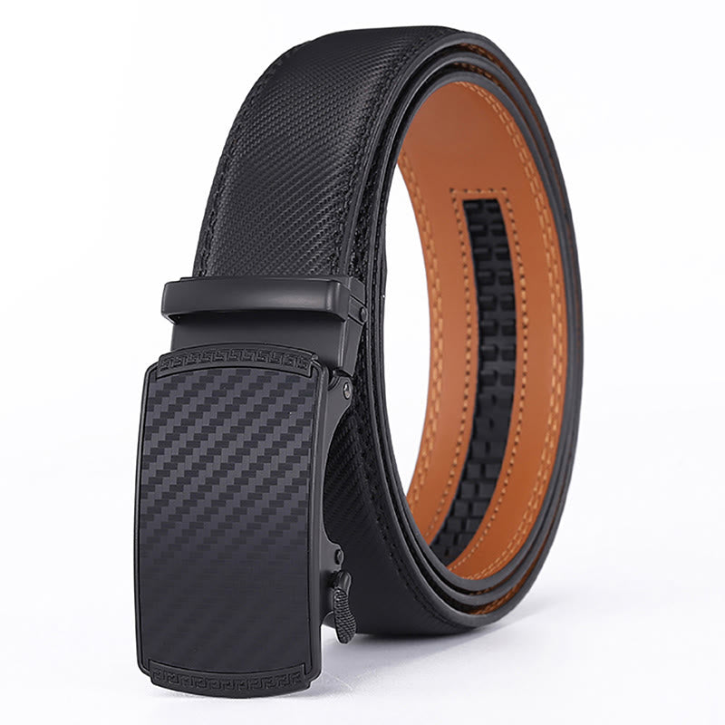 Men's Business Sliding Ratchet Geniune Leather Belt