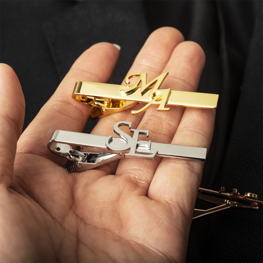 Custom Your Initial Letter Wedding Tie Bar For Neckties