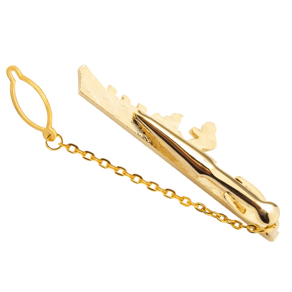 Warship Shape With Anchor Tie Clip For Suit