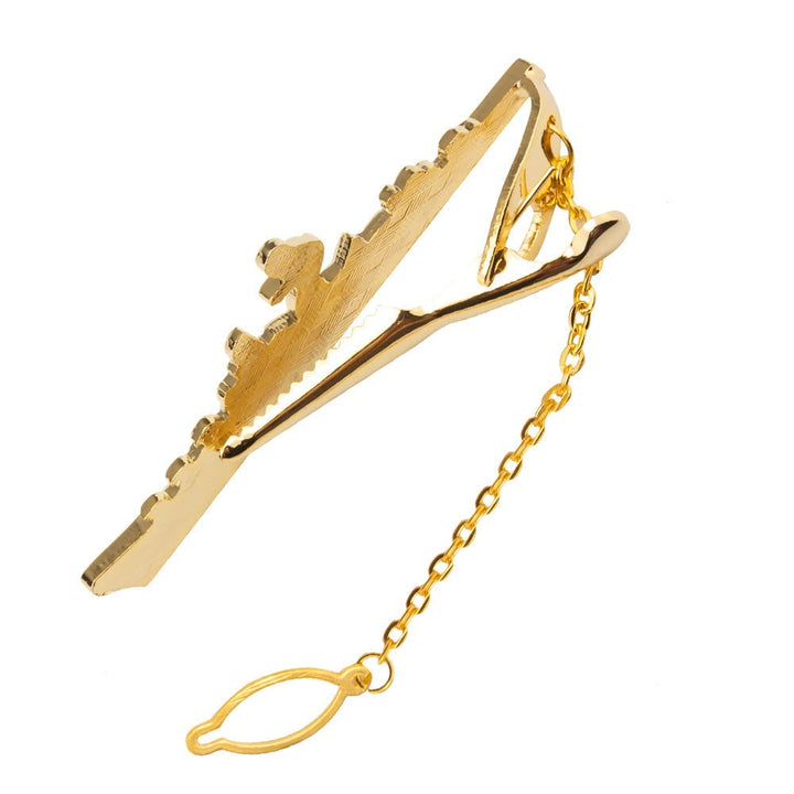 Warship Shape With Anchor Tie Clip For Suit