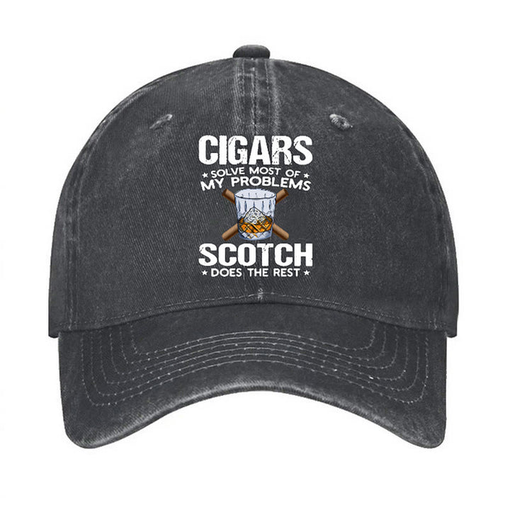 Cigars Solve Most Of Problems Adjustable Baseball Cap