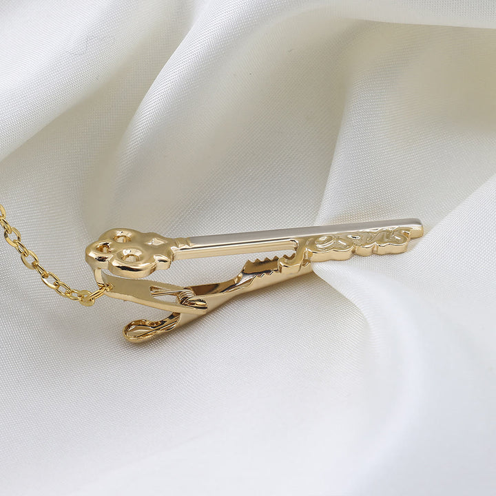 Gold Jesus Key Tie Bar For Wedding Suit
