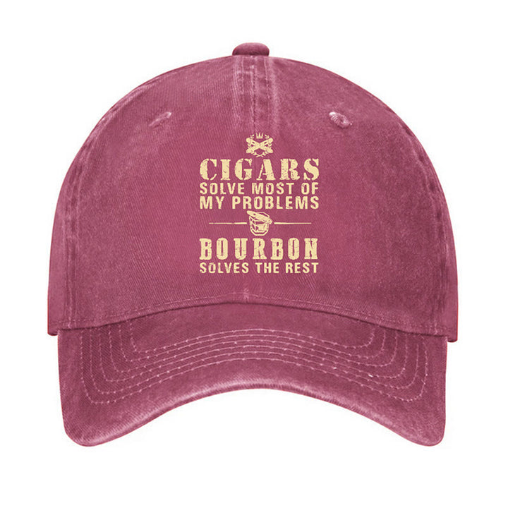Bourbon Solve The Rest Problems Adjustable Baseball Cap