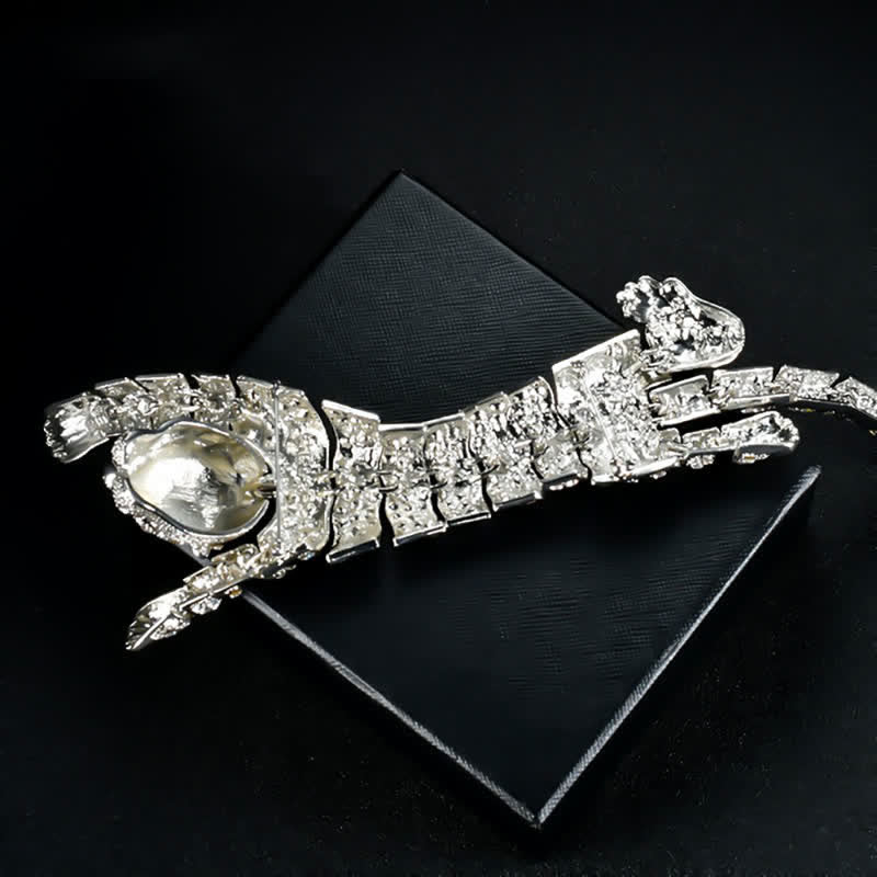 Men's Majestic Tiger Large Luxury Sparkling Rhinestone Brooch - image 7