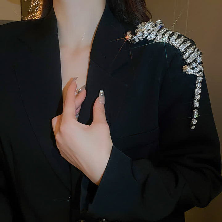 Men's Majestic Tiger Large Luxury Sparkling Rhinestone Brooch - image 6