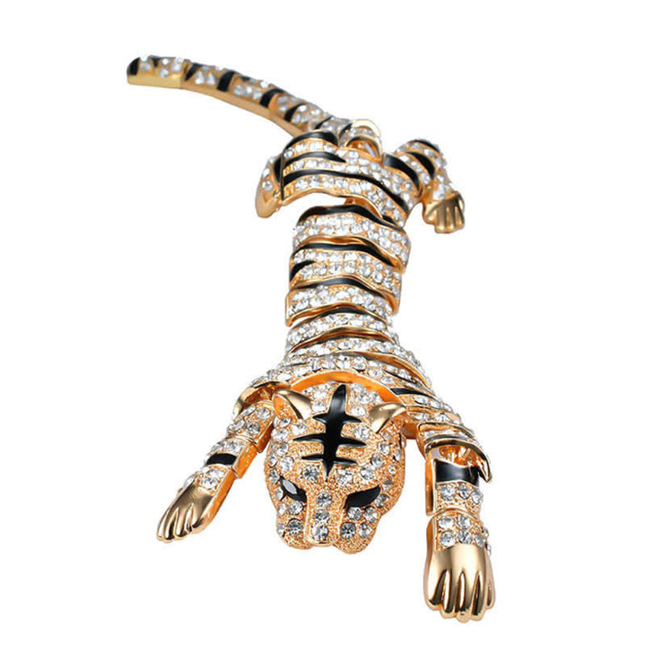 Men's Majestic Tiger Large Luxury Sparkling Rhinestone Brooch - image 14