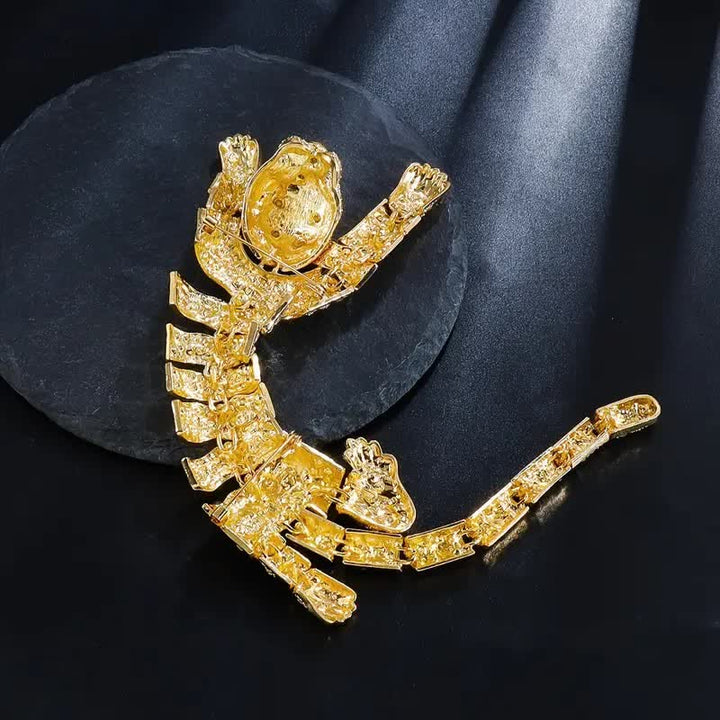 Men's Majestic Tiger Large Luxury Sparkling Rhinestone Brooch - image 13