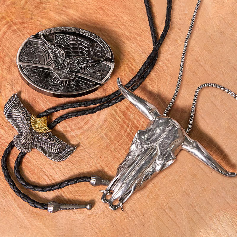 Eagle Flag DIY Hidden Knife Belt Buckle With Eagle Bolo Tie Bundle Set - Eagle Flag - Without Belt - Not Include Belt - image 1