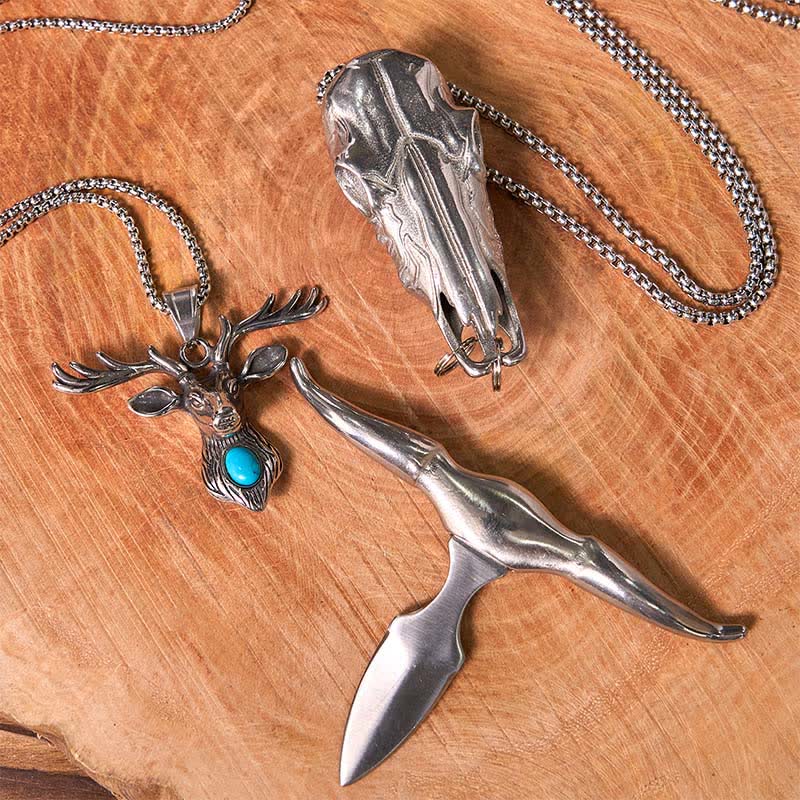 Longhorn Bull Pendant Turquoise Elk Head Necklace Bundle Set (PRE-SALE) - image 6
