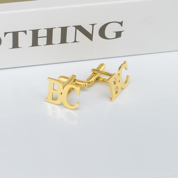 1 Pair Custom Letter Button Covers Set Suit Cufflinks - image 8