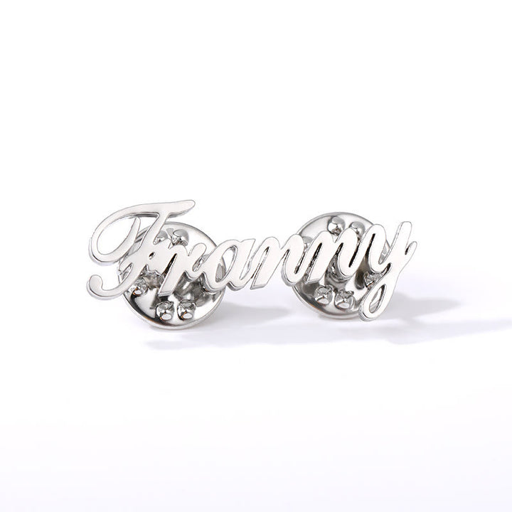 Custom Your Name Brooch Stainless Steel Suit Accessories