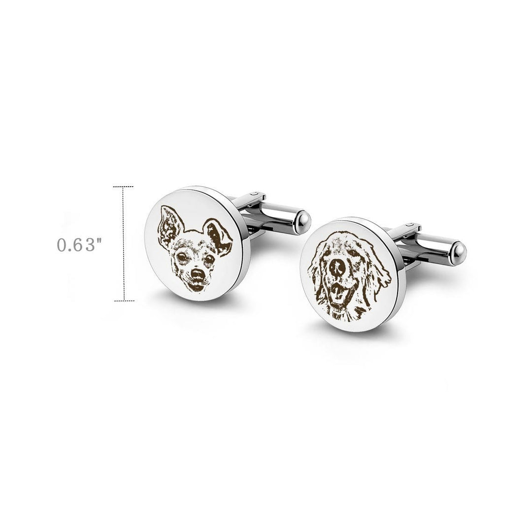 1 Pair Custom Pet Portrait Button Covers Set Cufflinks - image 9