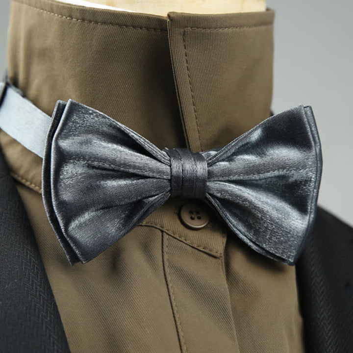 Men's Casual Candy Solid Color Double Layer Bow Tie
