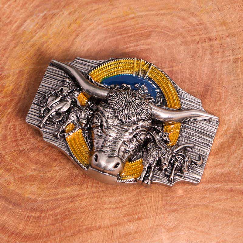 Longhorn Bull Theme DIY Hidden Knife Belt Buckle Pendant Bundle Set - image 2