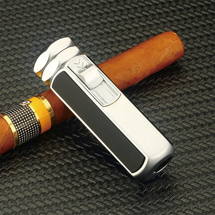 Quad Flame Lighter Refillable Butane Four Burner Lighter