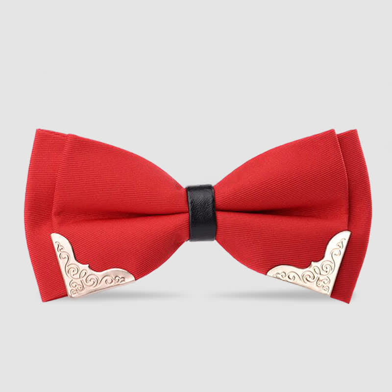 Men's Classic Metal Gold Bow Tie