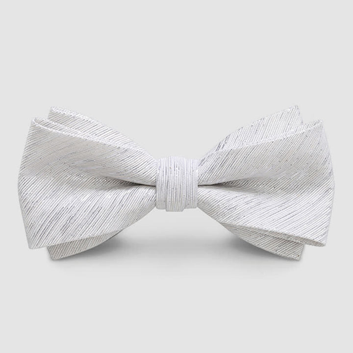 Men's Gold Striped Double Layered Bow Tie