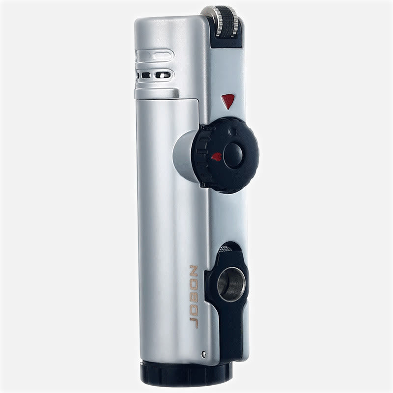 Quad Flame Lighter With Cigar Puncher Four Burner Lighter