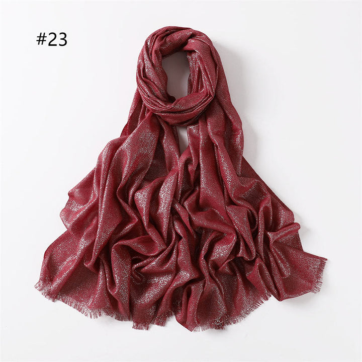 Women's Golden Glitter Lightweight Shawl Thin Scarf