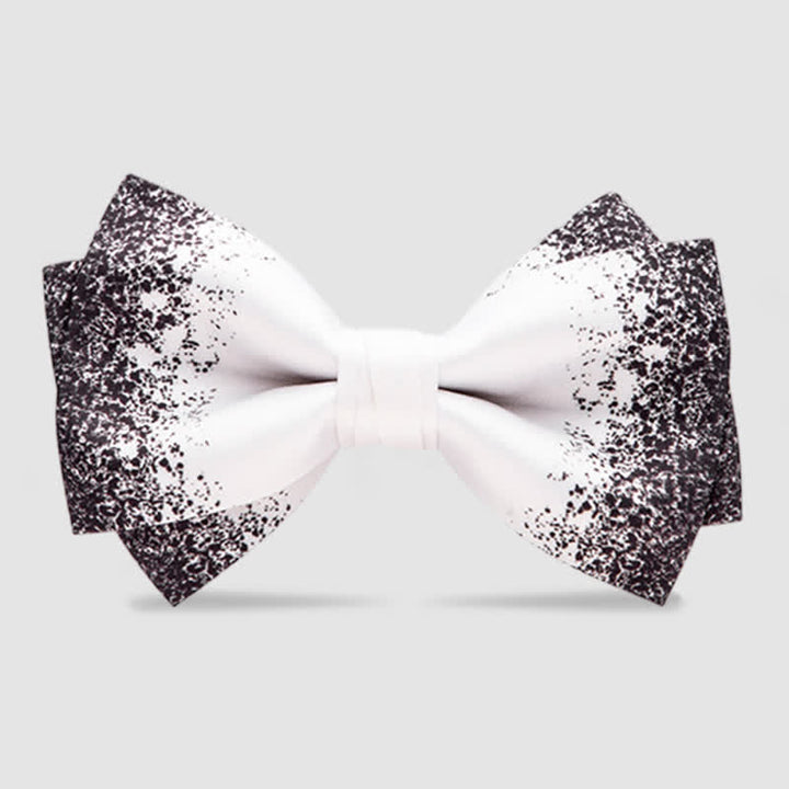 Men's Black White Resplendent Night Sky Bow Tie