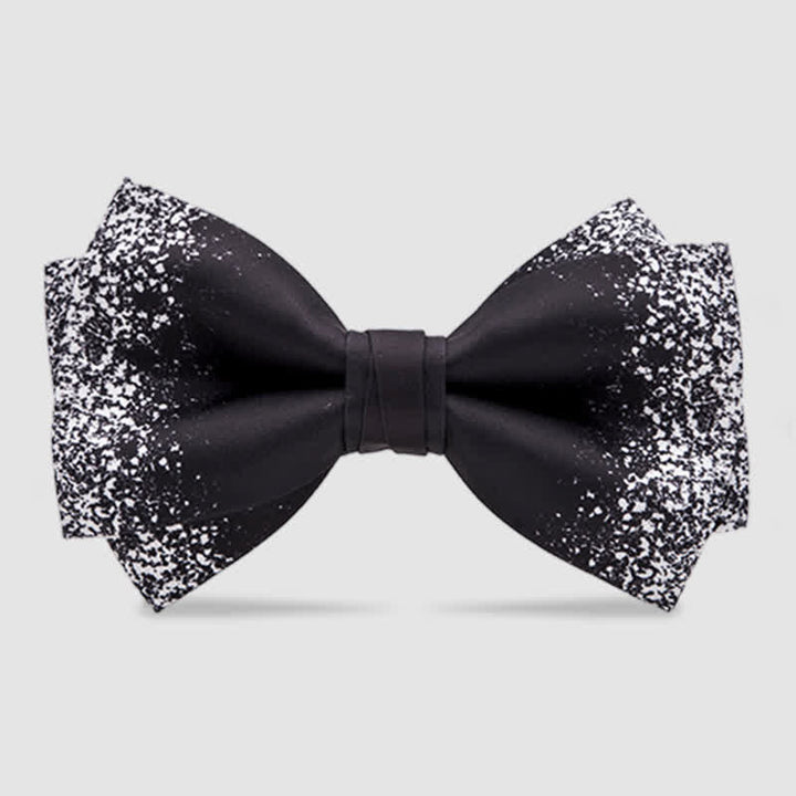 Men's Black White Resplendent Night Sky Bow Tie