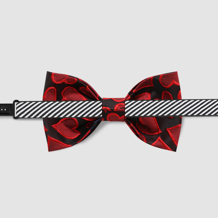 Men's Love Heart Embroidery Bow Tie