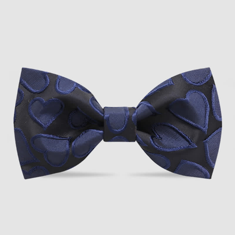 Men's Love Heart Embroidery Bow Tie