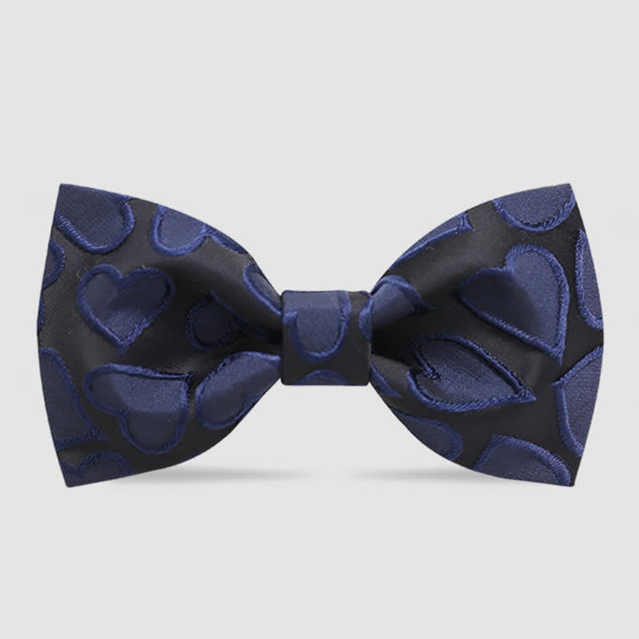 Men's Love Heart Embroidery Bow Tie