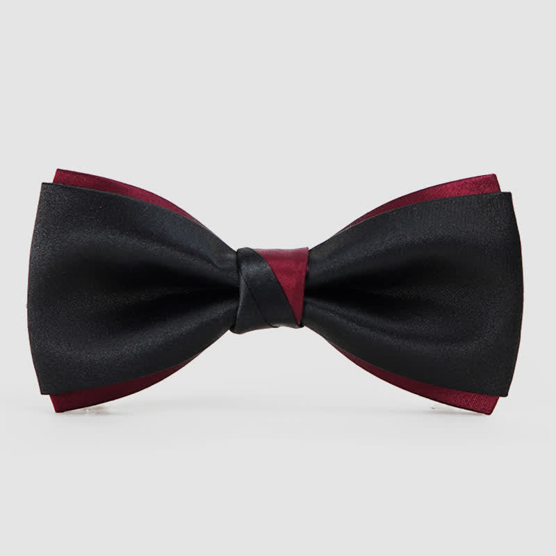 Men's Charming Black & Red Double Layered Bow Tie