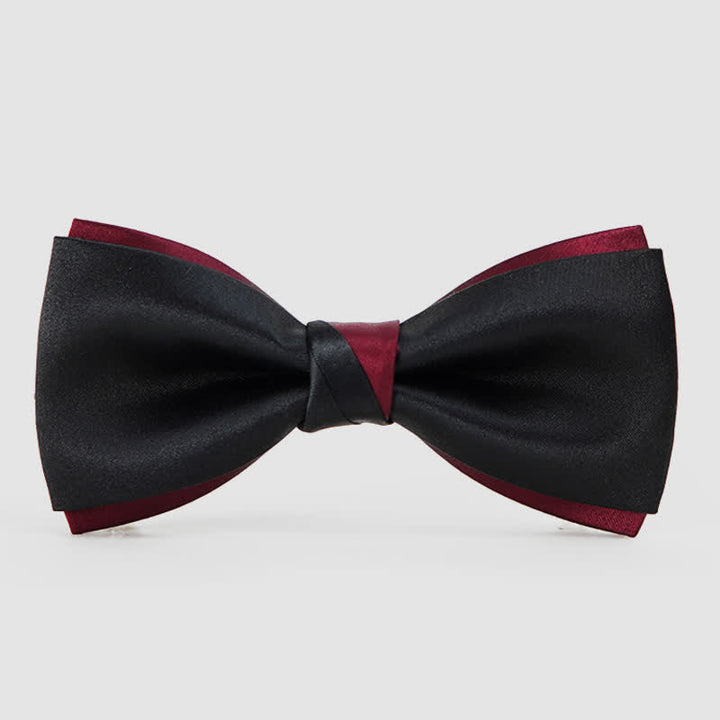 Men's Charming Black & Red Double Layered Bow Tie