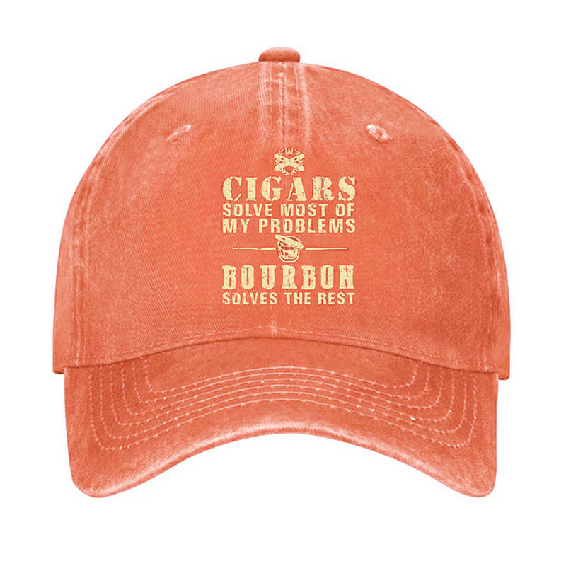Bourbon Solve The Rest Problems Adjustable Baseball Cap