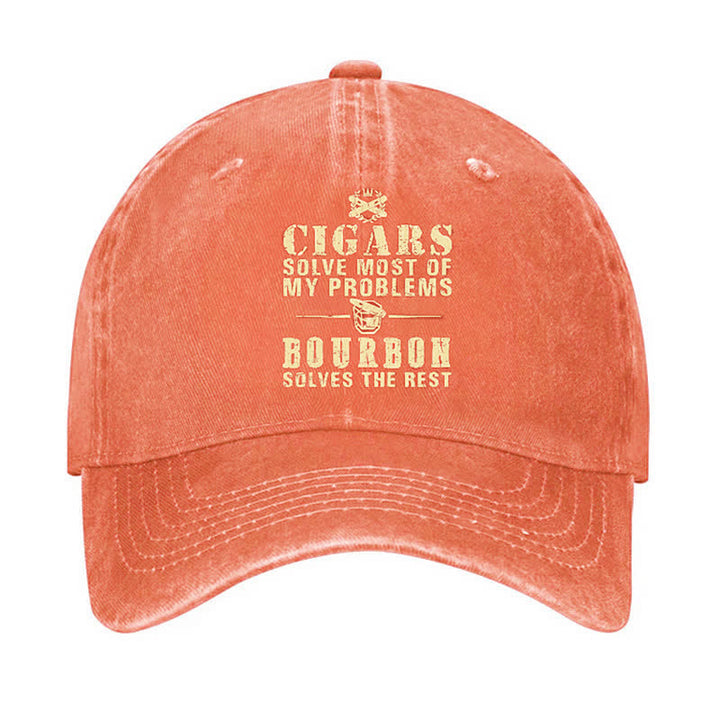 Bourbon Solve The Rest Problems Adjustable Baseball Cap